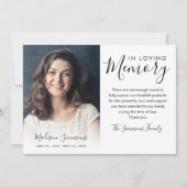 Elegant Vielen Dank Beerdigung Foto Beileid Kummer Dankeskarte (Vorderseite)