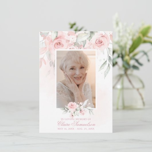 Elegant Vielen Dank Beileid Blumenzwiebeln Rose | Dankeskarte (Stehend Vorderseite)