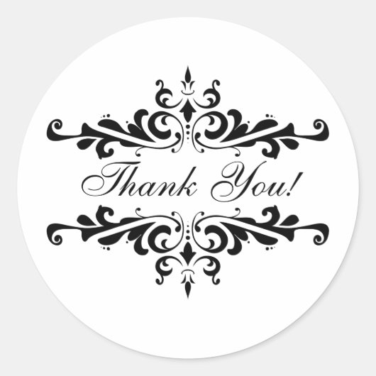 Elegant Vielen Dank Gastgeschenk Hochzeit Stickers (Vorderseite)