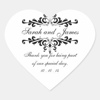 Elegant Vielen Dank Gastgeschenk Hochzeit Stickers