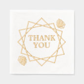Elegant Vielen Dank Geometrisches Muster und Rose Servietten Mit Folie (Vorderseite)