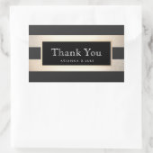 Elegant Vielen Dank gestreift Schwarz und IMITATE  Rechteckiger Aufkleber (Tasche)