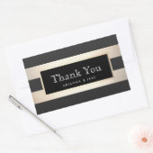 Elegant Vielen Dank gestreift Schwarz und IMITATE  Rechteckiger Aufkleber (Umschlag)