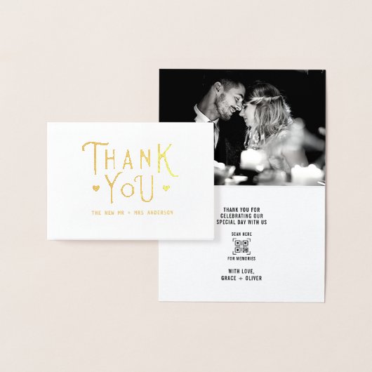 Elegant Vielen Dank Herz | Hochzeit von Fotos Folienkarte (Anzeige)