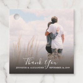 Elegant Vielen Dank Hochzeit Foto Geschenkanhänger