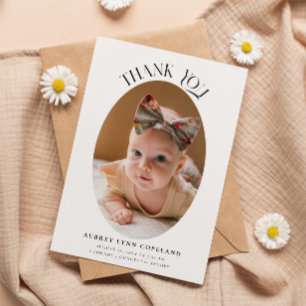 Elegant Vielen Dank Oval Birth Announcement Foto Ankündigung