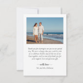 Elegant Vielen Dank Script Foto Collage Hochzeit Dankeskarte (Rückseite)