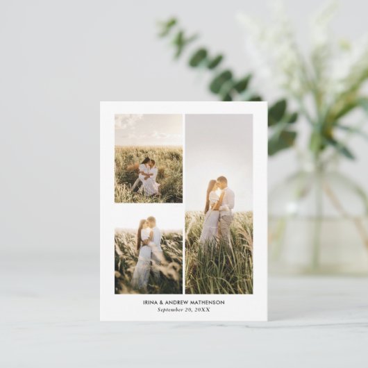 Elegant Vielen Dank, Script Foto Collage Postkarte (Stehend Vorderseite)