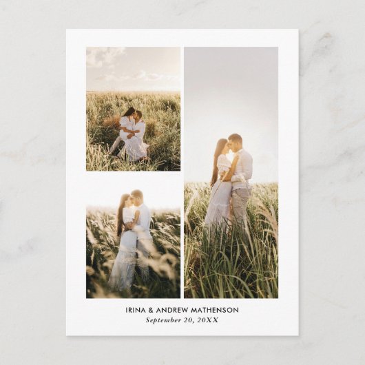 Elegant Vielen Dank, Script Foto Collage Postkarte (Vorderseite)