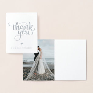 Elegant Vielen Dank Script Foto Foil Card Folienkarte
