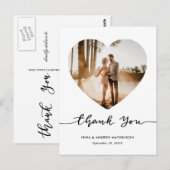 Elegant Vielen Dank, Script Heart Foto Postkarte (Vorne/Hinten)