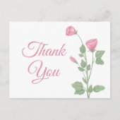 Elegant Vielen Dank Watercolor Spring Pink Floral Postkarte (Vorderseite)