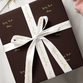 Elegant Vielen Dank White Gold Custom Wedding Gefa Satinband