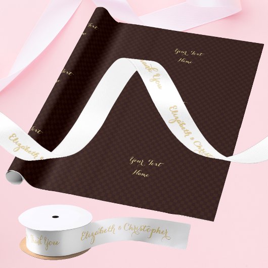 Elegant Vielen Dank White Gold Custom Wedding Gefa Satinband