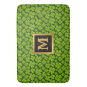 Elegant Vierblättriges Kleeblatt Floral Bath Mat Badematte (Vorderseite Vertikal)