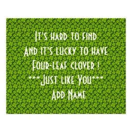 Elegant Vierblättriges Kleeblatt Floral Fotodruck