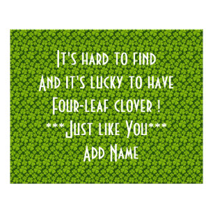 Elegant Vierblättriges Kleeblatt Floral Fotodruck