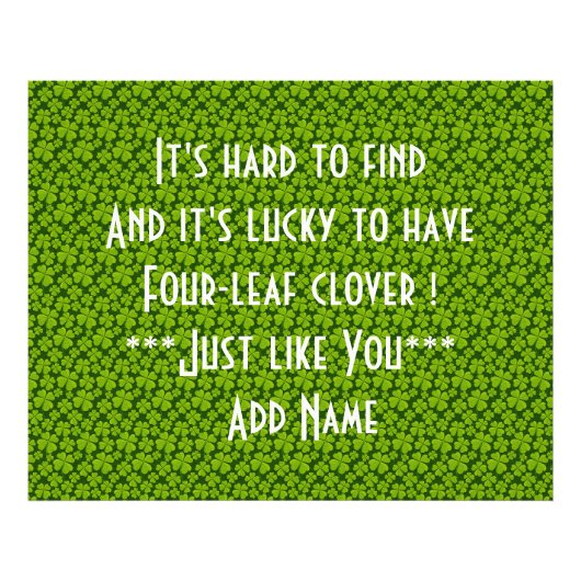 Elegant Vierblättriges Kleeblatt Floral Fotodruck (Vorne)