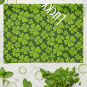 Elegant Vierblättriges Kleeblatt Floral Geschirrtuch (Gefaltet)