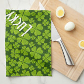 Elegant Vierblättriges Kleeblatt Floral Geschirrtuch (Viertel Falte)