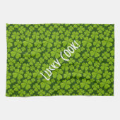 Elegant Vierblättriges Kleeblatt Floral Geschirrtuch (Horizontal)