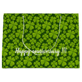 Elegant Vierblättriges Kleeblatt Floral Große Geschenktüte (Vorderseite)