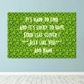 Elegant Vierblättriges Kleeblatt Floral Leinwanddruck (Insitu (Holzboden))