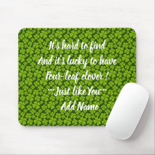 Elegant Vierblättriges Kleeblatt Floral Mousepad