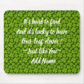 Elegant Vierblättriges Kleeblatt Floral Mousepad (Vorne)