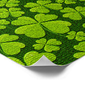 Elegant Vierblättriges Kleeblatt Floral Poster (Ecke)