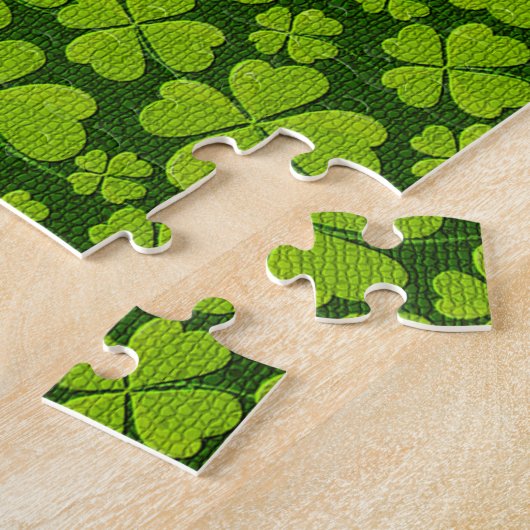 Elegant Vierblättriges Kleeblatt Floral Puzzle (Seite)