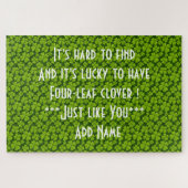 Elegant Vierblättriges Kleeblatt Floral Puzzle (Horizontal)