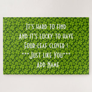 Elegant Vierblättriges Kleeblatt Floral Puzzle