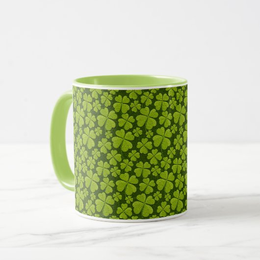 Elegant Vierblättriges Kleeblatt Floral Tasse (Vorderseite Links)