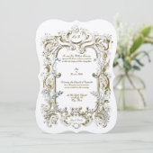 Elegant Viktorianisch 1845 Cartouche Einladung (Stehend Vorderseite)