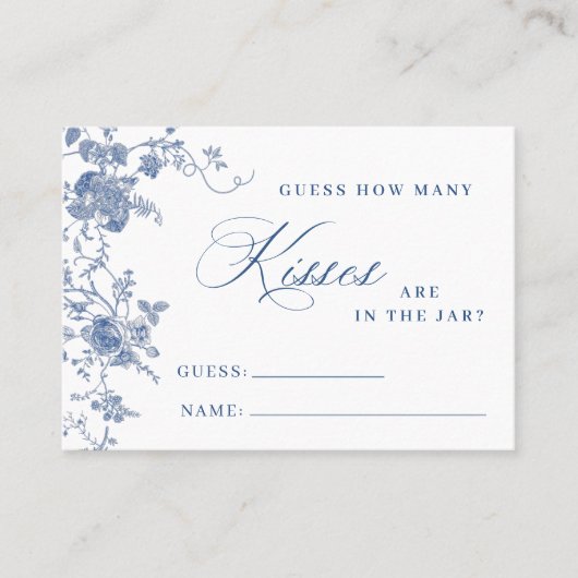 Elegant Viktorianisch Blue Floral Wie viele Game C Visitenkarte (Vorderseite)