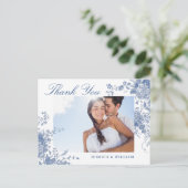 Elegant Viktorianisch Blue French Floral Vielen Da Postkarte (Stehend Vorderseite)