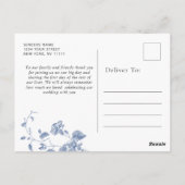 Elegant Viktorianisch Blue French Floral Vielen Da Postkarte (Rückseite)