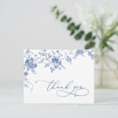 Elegant Viktorianisch Blue French Floral Vielen Da Postkarte (Stehend Vorderseite)