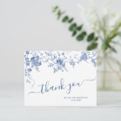 Elegant Viktorianisch Blue French Floral Vielen Da Postkarte (Stehend Vorderseite)