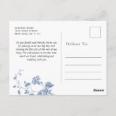 Elegant Viktorianisch Blue French Floral Vielen Da Postkarte (Rückseite)