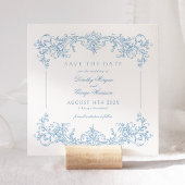 Elegant Viktorianisch Blue Wedding Save the Date