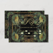 Elegant viktorianisch botanisch RSVP karte (Vorne/Hinten)