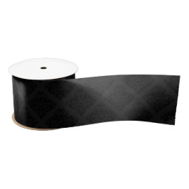 Elegant Viktorianisch Damask Black Satin Ribbon Satinband