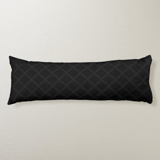 Elegant Viktorianisch Damask Black Seitenschläferkissen (Vorderseite)