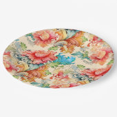 Elegant Viktorianisch floral Pappteller (Schrägansicht)