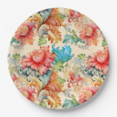 Elegant Viktorianisch floral Pappteller (Vorderseite)