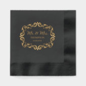 Elegant Viktorianisch Mr. and Mrs. Wedding Servietten Mit Folie (Vorderseite)