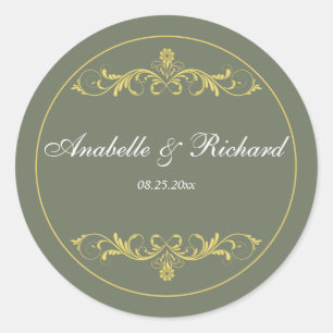 Elegant Viktorianisch Runder Aufkleber
