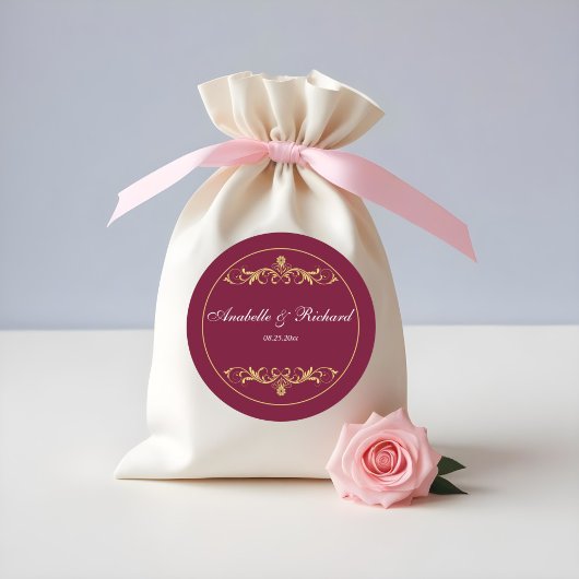 Elegant Viktorianisch Runder Aufkleber